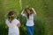 Kiev, Ukraine - July 06, 2017: Young girls in a wreath of flowers at the celebration of the traditional Slavic holiday