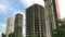 Kiev, Ukraine, July 2020: - Multi storey residential building. Windows and walls in house under construction. Modern