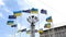 Kiev, Ukraine, July 2021: - European square in Kiev, flag poles with flag of Europe union and Ukraine fluttering against