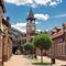 Kiev, Ukraine - July 6, 2019: Outlet Village called Manufaktura Shoping Center Looks Like Village