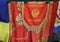 Kiev, Ukraine - June 04, 2016: Soviet flags and pennants are sold at the flea market