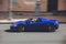 Kiev, Ukraine - June 12, 2021: Blue McLaren 650S Spider in motion