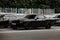 Kiev, Ukraine - June 19, 2021: Black muscle car Dodge Challenger on the road