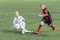 Kiev, Ukraine - June 28, 2018 Children are playing football. Two boys playing soccer