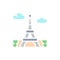 Kiev, Ukraine - March 1, 2022: Vector Eiffel Tower, France, landmark white line icon.