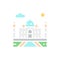 Kiev, Ukraine - March 1, 2022: Vector Taj Mahal, India, landmark white line icon.
