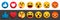 Kiev, Ukraine - March 21, 2021: Facebook emoji. Collection of Emoji reactions for social network. Facebook button set of chat