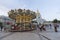 Kiev, Ukraine - May 03, 2016: People ride on the carousel installed on St. Michael`s Square