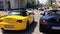 Kiev, Ukraine - May 22, 2021: Multi-colored BMW Z4 cars parked in the city. BMW Roadster Car