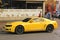 Kiev, Ukraine - October 14, 2019: Yellow Muscle Car Chevrolet Camaro in the city