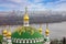 Kiev, Ukraine. Pechersk Lavra Monastery and river Dniepr panoramic city view