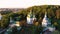 Kiev, Vydubitsky Saint Michael monastery and river Dnepr