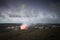 Kilauea volcano at dusk. Volcanoes National Park, Big Island Hawaii