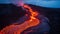 Kilauea Volcano in Hawaii Volcanoes National Park, USA. Generative AI