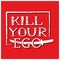 Kill your ego with sword vector design on the red background