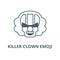 Killer clown emoji vector line icon, linear concept, outline sign, symbol