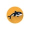 Killer flat icon with long shadow. Orca flat icon