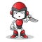 Killer robot humanoid mascot cartoon illustration