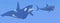Killer whale attacking small megalodon shark - 3D