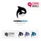 Killer Whale Orcinus Orca animal concept icon set and modern brand identity logo template and app symbol based on comma sign