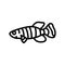 killifish aquarium fish line icon vector illustration