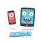 Killing time monster. smart phone and tablet. virus -