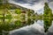 Kilnsey Crag Reflected in fishing pond