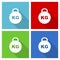 Kilogram, kilo, kg, weight vector illustration, set of simple editable icons in 4 color options