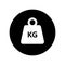 Kilogram weight in the circle graphic Icon