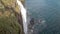 Kilt Rock waterfall during storm Callum, Isle of Skye, Scotland