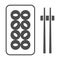 Kimbap korean rolls solid icon, asian food concept, gimbap sushi vector sign on white background, glyph style icon for