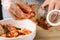 Kimchi cabbage cooking in bowl and fermentation in jar