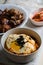 Kimchi fried rice with fried egg and nori