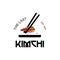 Kimchi logo graphic design vector with chopstick label