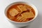 Kimchi Oden Soup on White Background