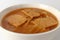Kimchi Oden Soup on White Background