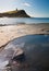 Kimmeridge Bay seascape with rock ledges