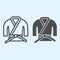 Kimono line and solid icon. Asian martial art costume, judo and karate or other suit with belt. Sport vector design