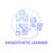 Kinaesthetic learner blue gradient concept icon