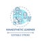 Kinaesthetic learner turquoise concept icon