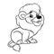 Kind cheerful lion character illustration cartoon coloring