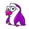 Kind cheerful penguin bird character illustration cartoon