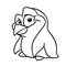 Kind cheerful penguin bird character illustration cartoon coloring
