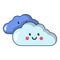 Kind cloud icon, cartoon style