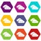 KInd cloud icons set 9 vector