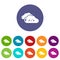 KInd cloud icons set vector color