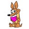 Kind dog smile heart gift character illustration cartoon