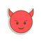 kind little devil colored emoji sticker icon. Element of emoji for mobile concept and web apps illustration