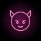 Kind little devil neon icon. Simple thin line, outline vector of emoji icons for ui and ux, website or mobile application