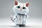 A kind pediatric doctor with a 3 d stethoscope is a cute fluffy cat in a white medical coat. Medicine and diagnostics